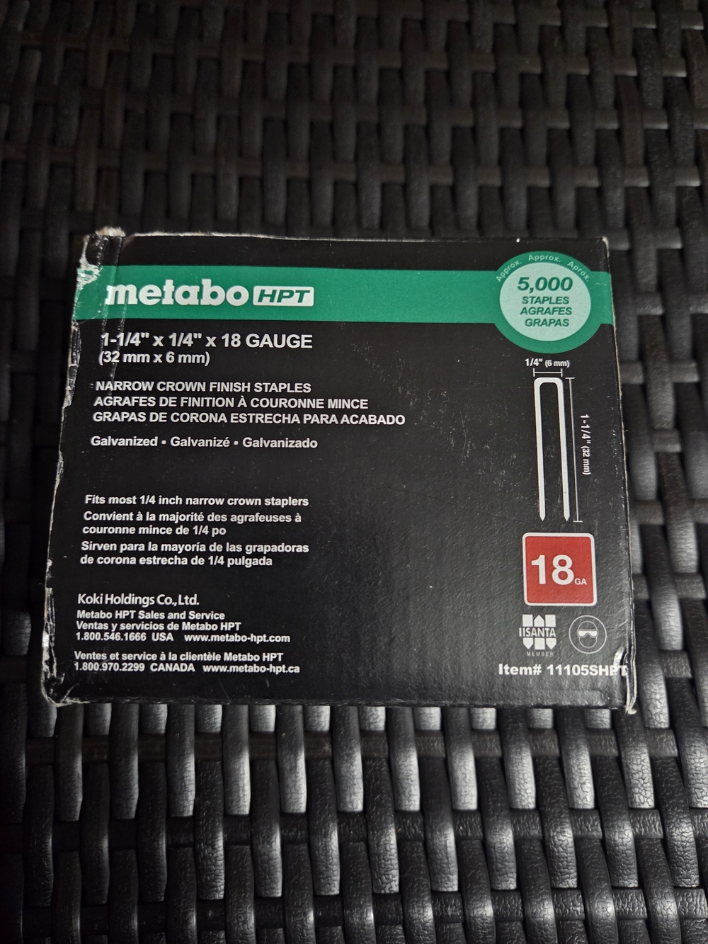 Metabo HPT 1-1/4-in Leg x 1/4-in 18 -Gauge Finish staples 5000 -Per Box